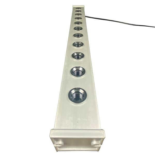Certified Lights 24-inch white LED light bar with 11 sockets for C9 bulbs, ideal for storefronts and outdoor installations.