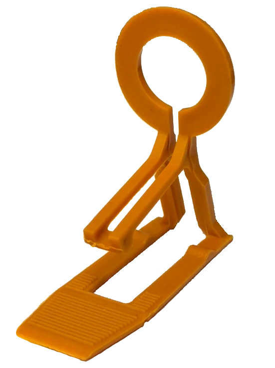 Certified Lights C9 Tuff Tile Clip for Christmas lights, orange plastic, designed for tile roofs.