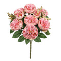 Cabbage Rose Flower Bush w Filler x9, 18in, Rose Pink