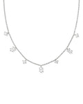 Cailin Strand Necklace in Rhodium White Crystal