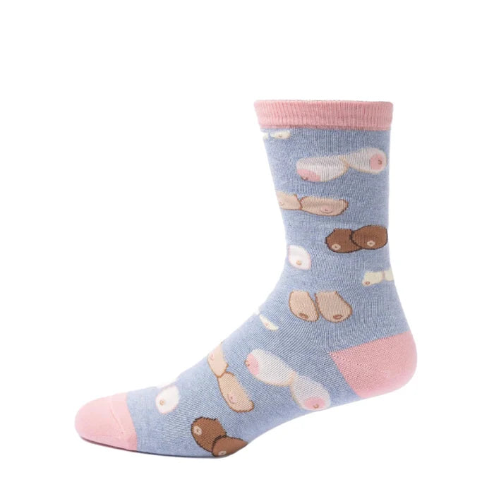 Calm Your Tits Breast Pattern Socks Womens