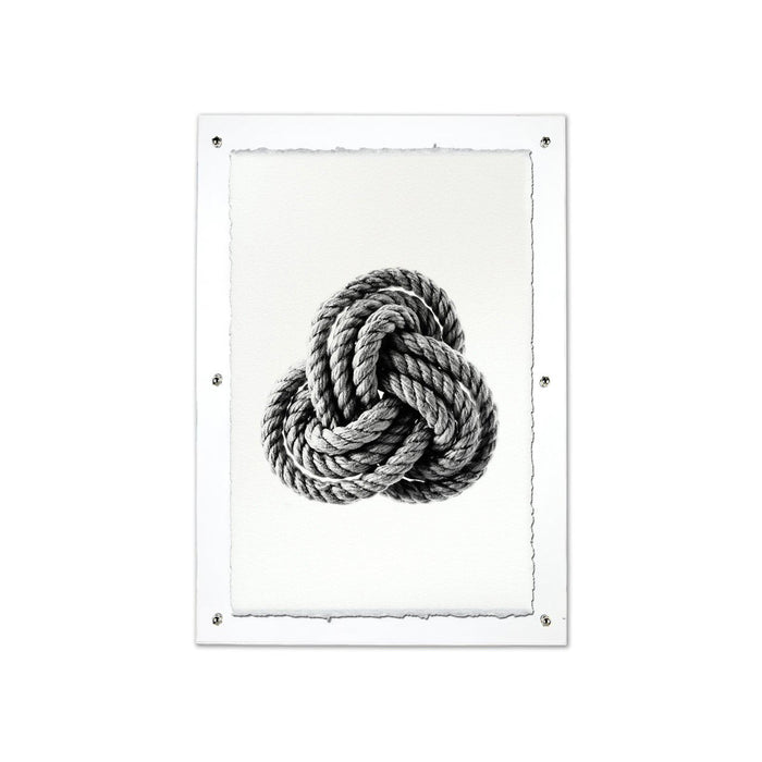 Carrick Nautical Knot print on handmade Nepalese paper, framed, with a worn look.