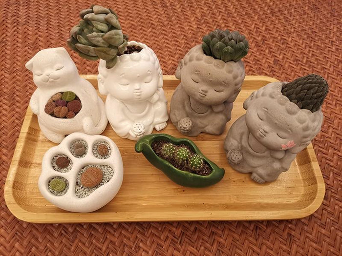 Cat inspired flowerpot silicone mold - madmolds -
