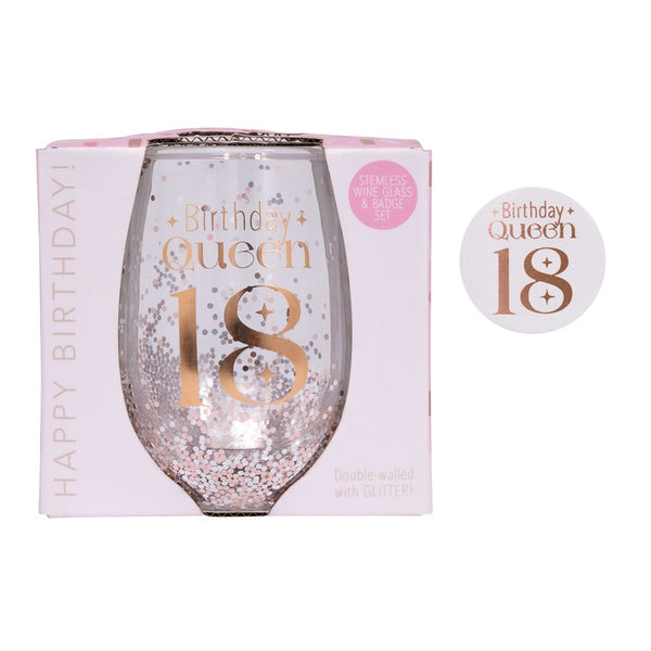 18th birthday wine glass