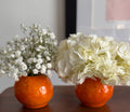 Ceramic Orange Bud Vase, Small Vase
