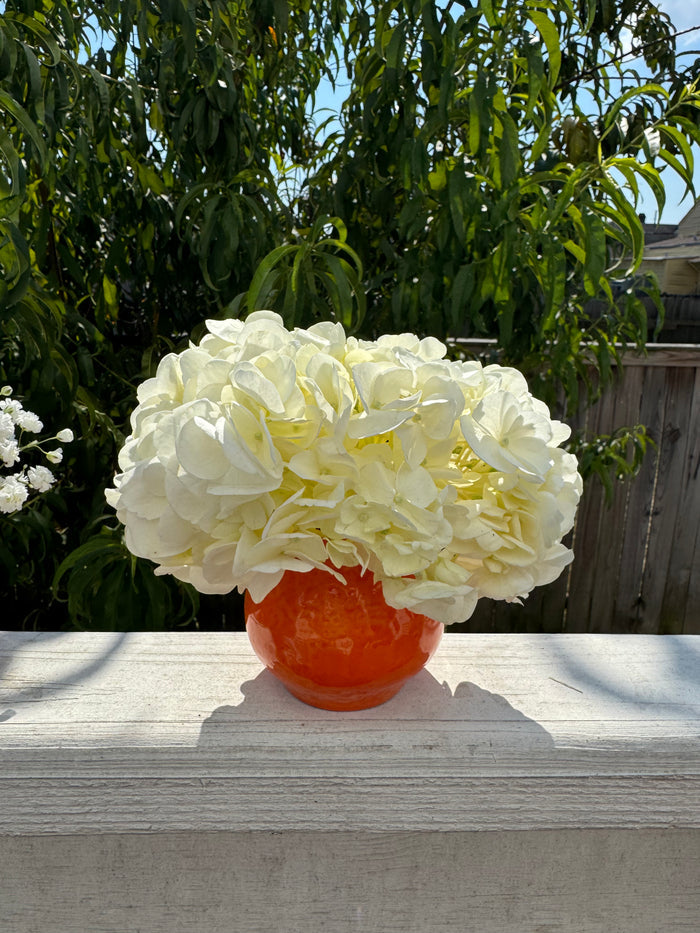 Ceramic Orange Bud Vase, Small Vase