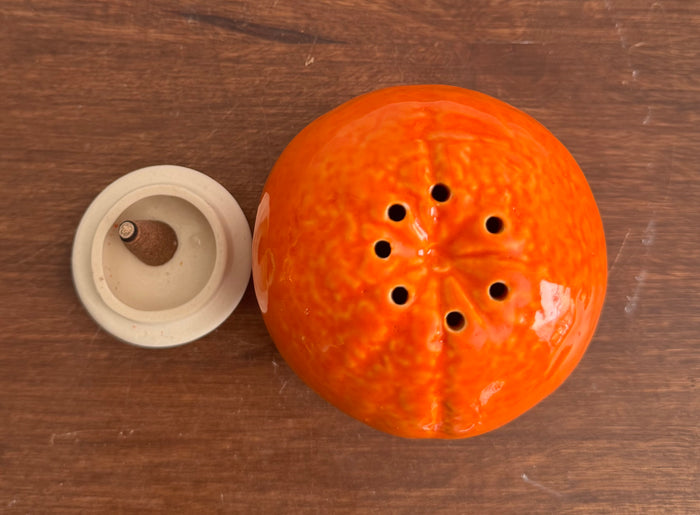 ceramic orange incense holder, incense cone holder