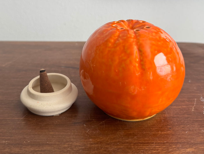 ceramic orange incense holder, incense cone holder