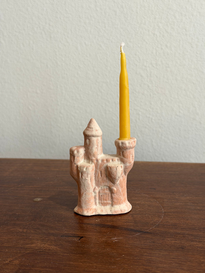 Ceramic Sandcastle cake topper, candle holder