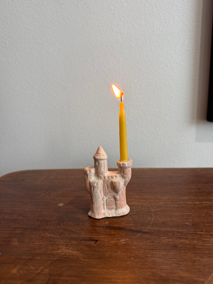 Ceramic Sandcastle cake topper, candle holder
