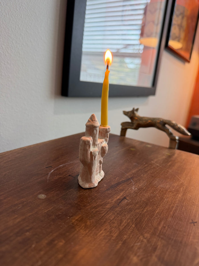 Ceramic Sandcastle cake topper, candle holder