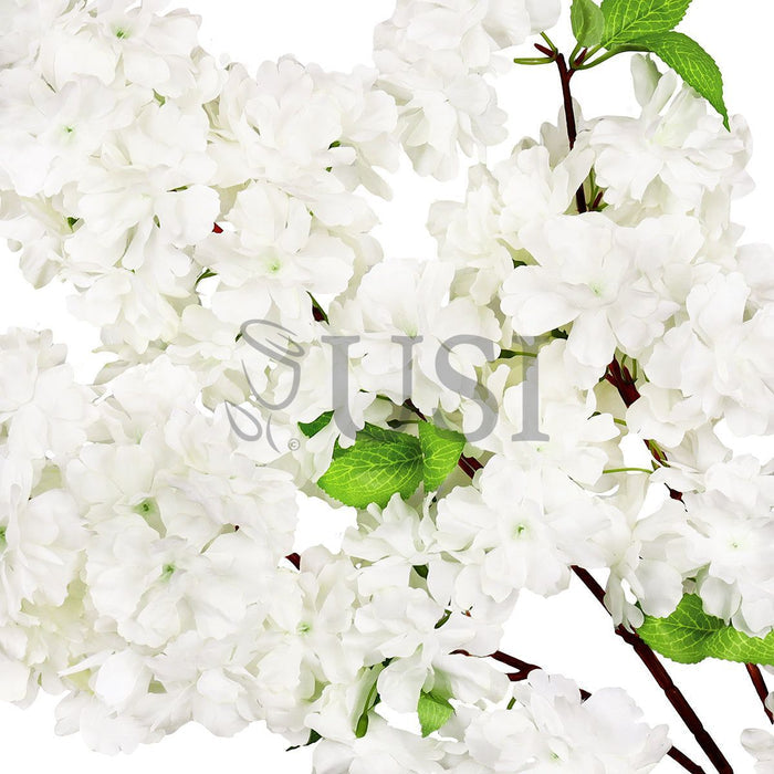 Cherry Blossom Flower Spray Triple Bloom, 41in, Cream White