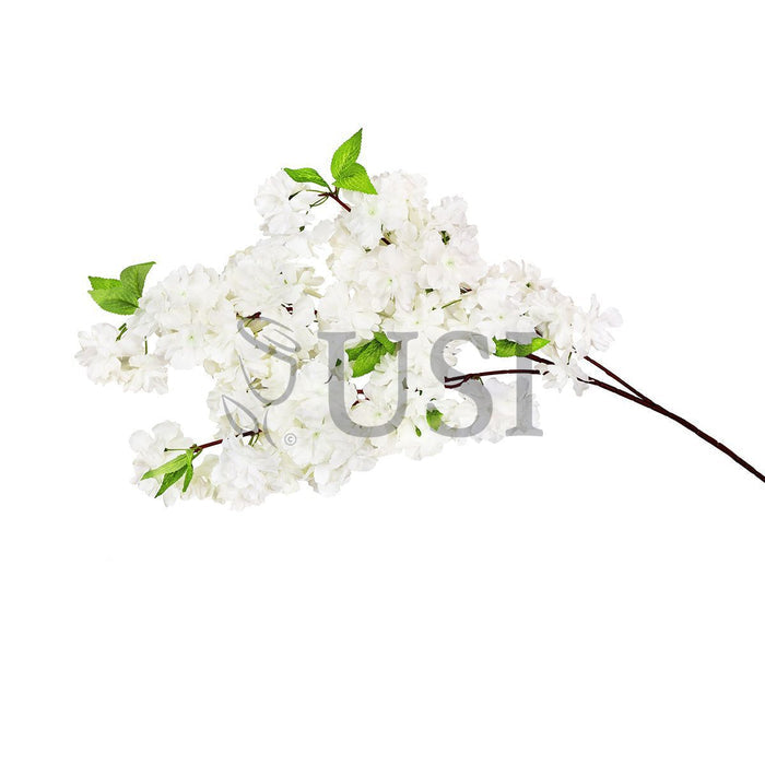Cherry Blossom Flower Spray Triple Bloom, 41in, Cream White