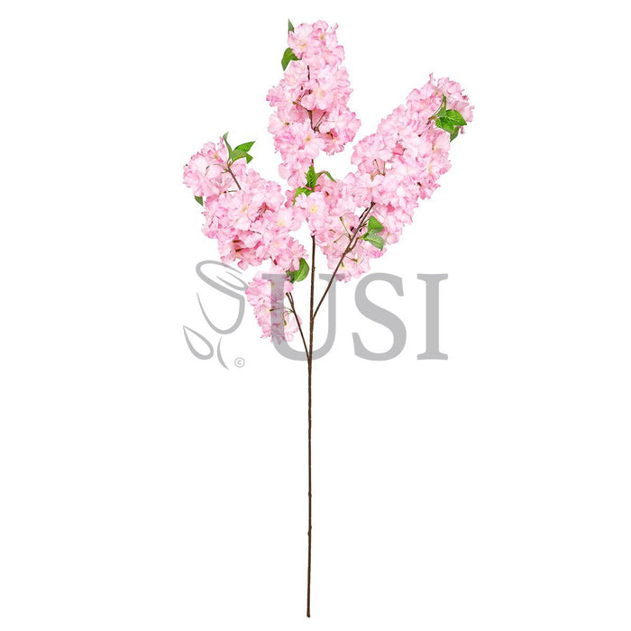 Cherry Blossom Flower Spray Triple Bloom, 41in, Pink