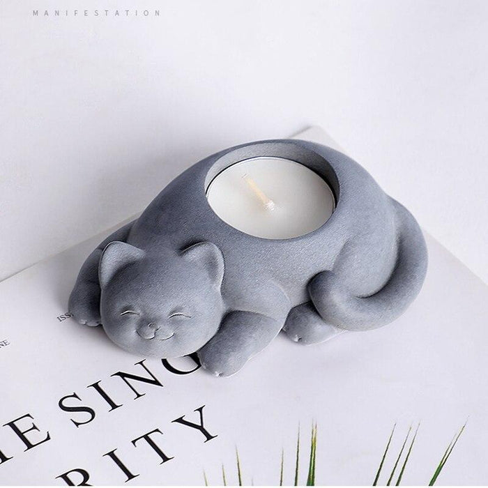 Chessur cat candle stick silicone mold - madmolds -