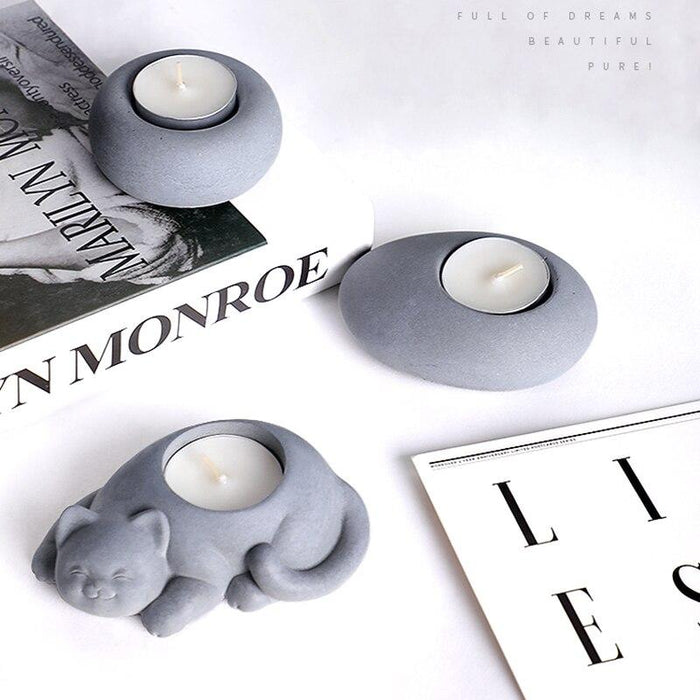 Chessur cat candle stick silicone mold - madmolds -