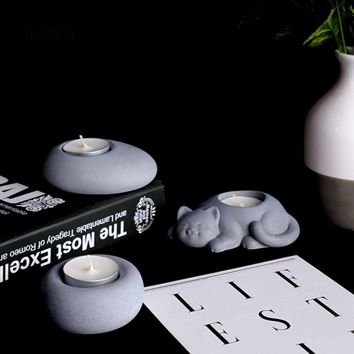 Chessur cat candle stick silicone mold - madmolds -
