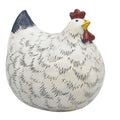 Chicken Resin Ornament White & Black Medium 13cm