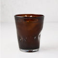 Chocolate Brown Henri Glass, 8 oz., mouth-blown with unique imperfections and small air bubbles.