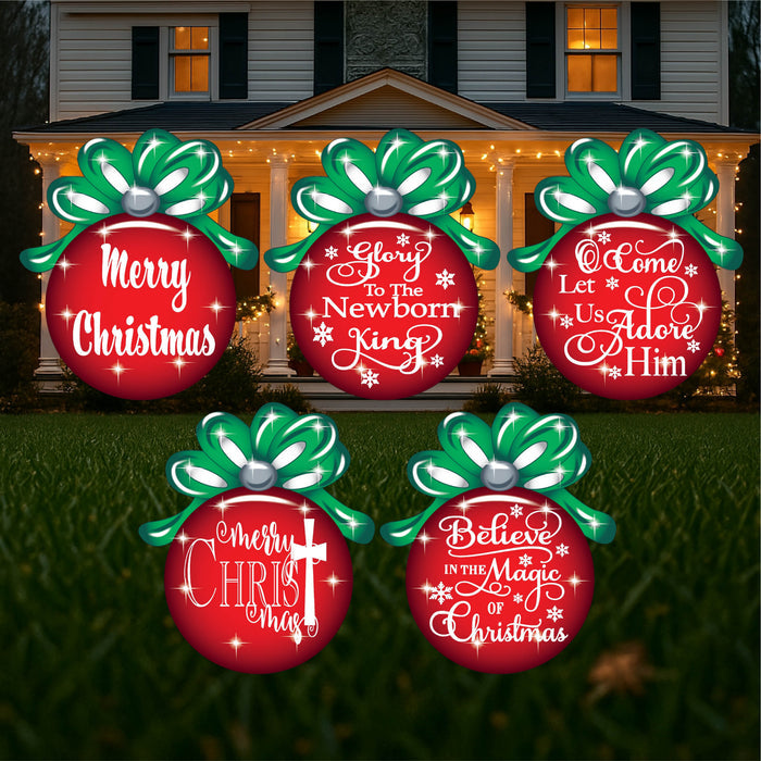 Christian Ornament Yard Sigs – Religious Outdoor Christmas Decorations