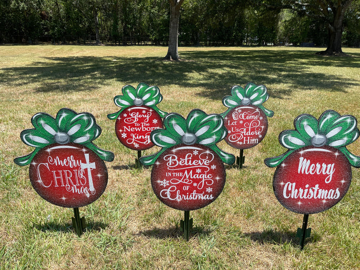 Christian Ornament Yard Sigs – Religious Outdoor Christmas Decorations