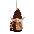 Christian Ulbricht wooden wobble figure Elf Child natural ornament with felt hat and candy cane