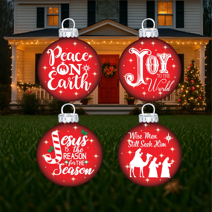 Christmas Bulbs yard Art Signs-3FT Tall