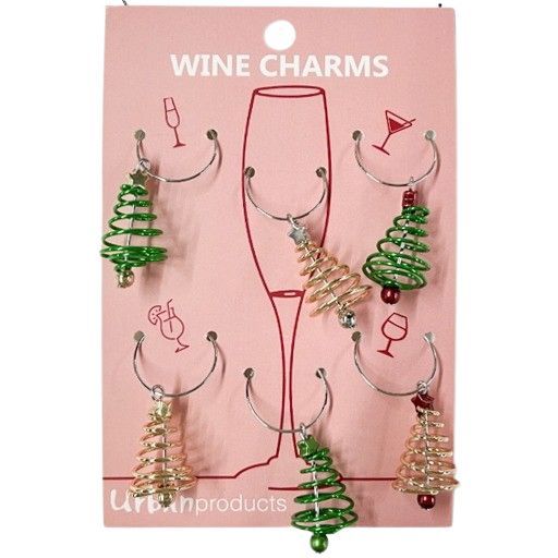 christmas themed wine glass chars