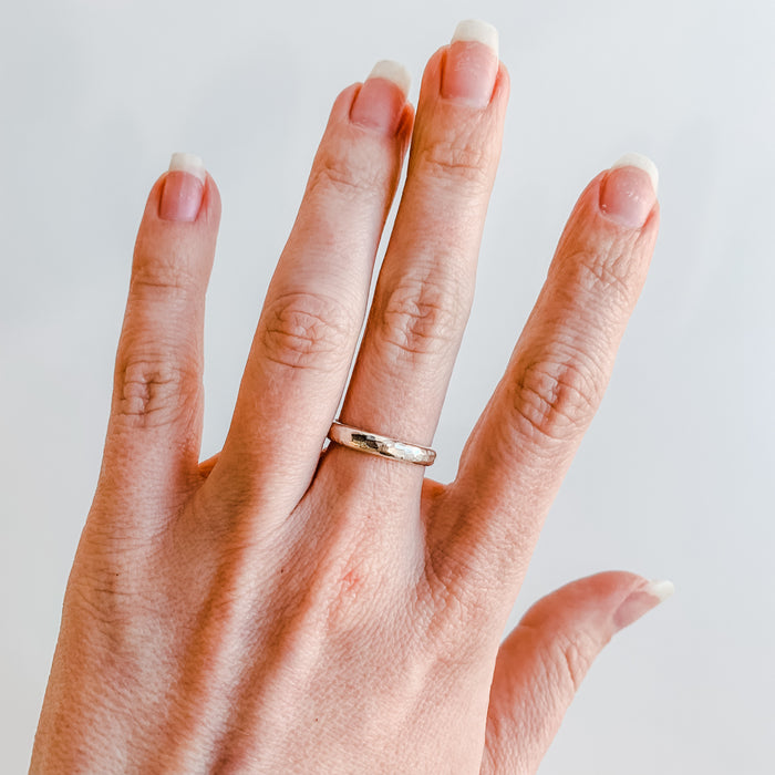 Chunky Hammered Silver Band