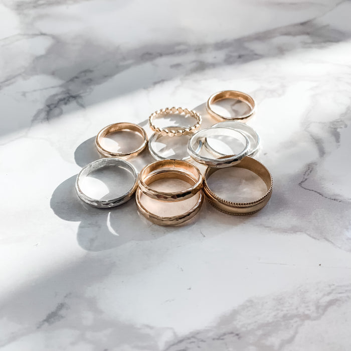Chunky Hammered Silver Band