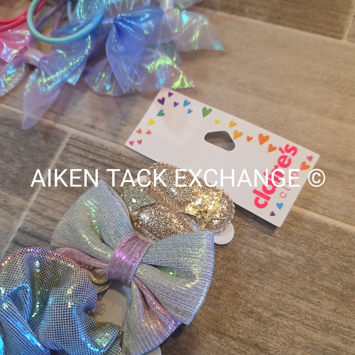 Claire's Club Bundle - 2 Hair Clips, 1 Scrunchie, 1 Set of Hair Ties, 1 Necklace