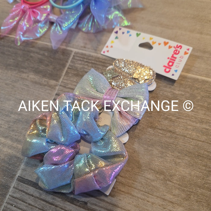 Claire's Club Bundle - 2 Hair Clips, 1 Scrunchie, 1 Set of Hair Ties, 1 Necklace