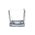 Clear Floral Cube Vase Close Up - Image
