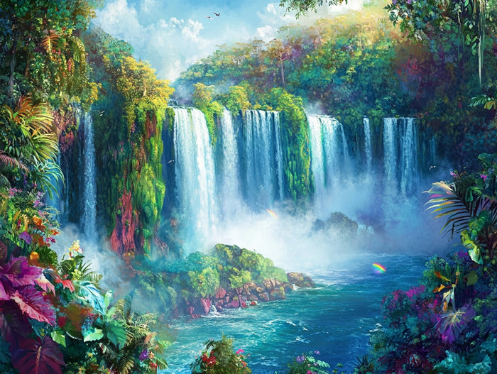 Colorful Cascades of Iguazu Falls