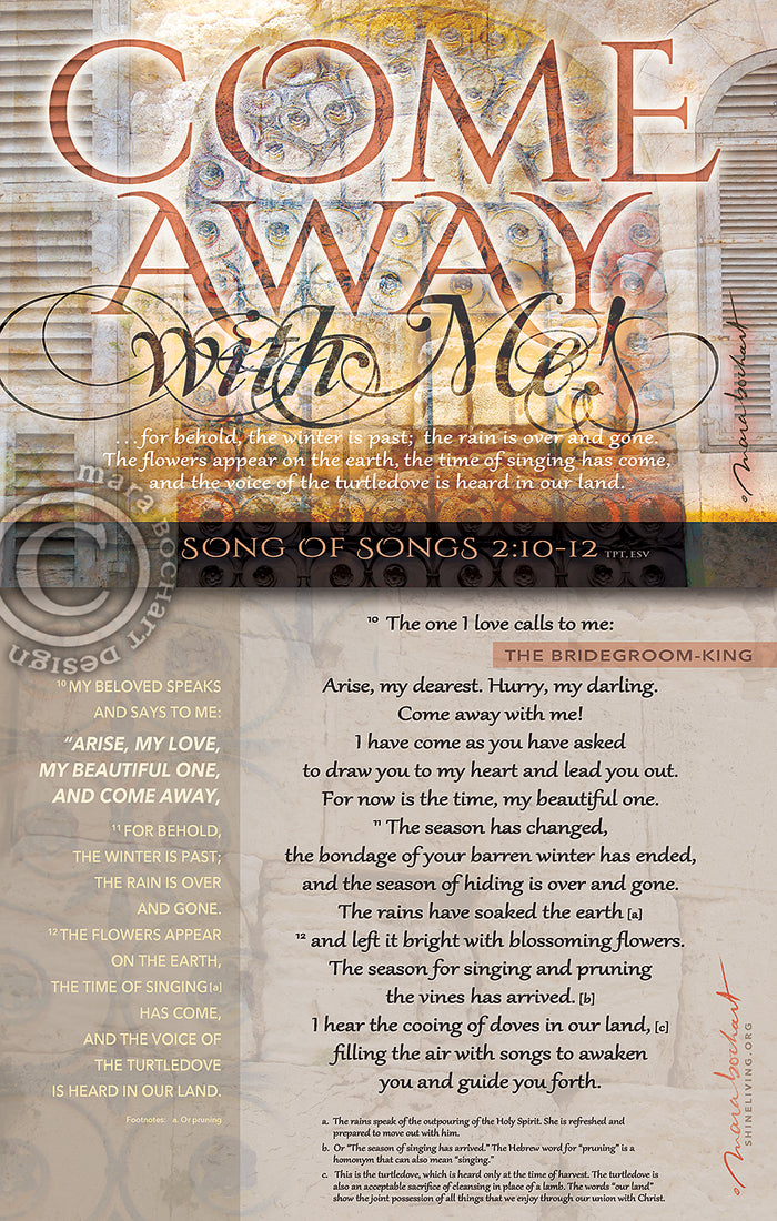 Come Away - with verses - premium canvas