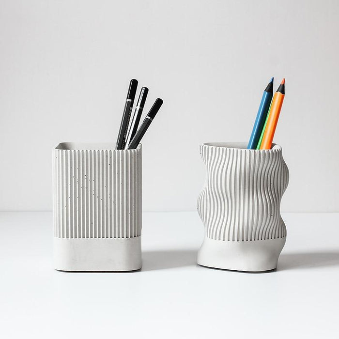 Concrete pen holder silicone mold - madmolds -