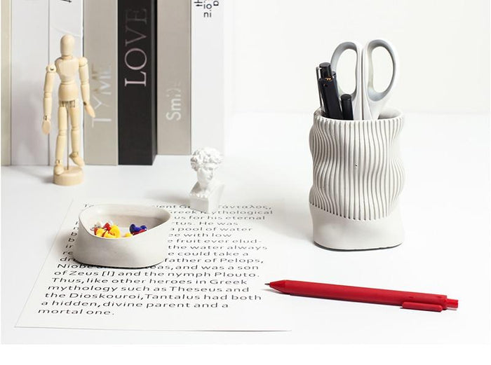 Concrete pen holder silicone mold - madmolds -