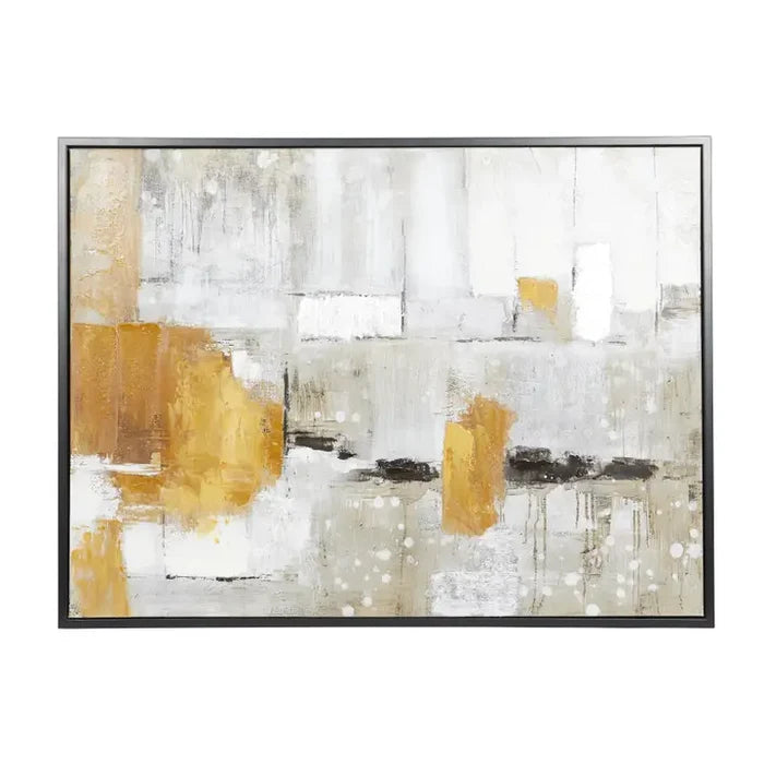 Contemporary Gray Canvas Framed Wall Art