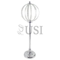 Crystal Bead Cinderella Globe Centerpiece Stand, 38.2in, Silver