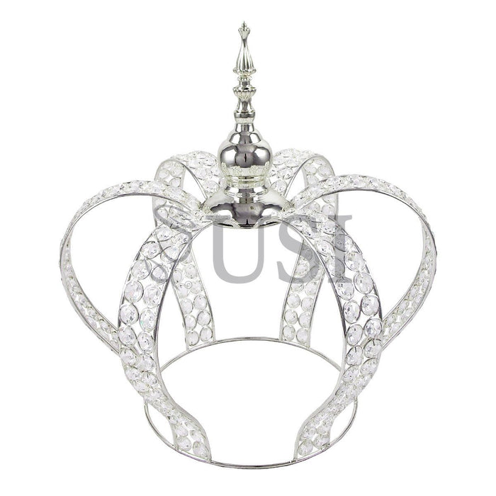 Crystal Bead Crown Grand Centerpiece, 16.25in, Silver