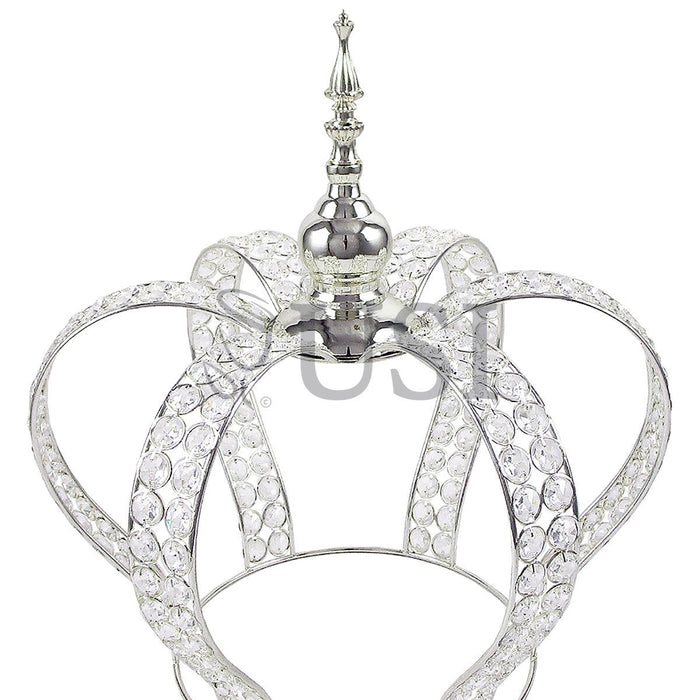 Crystal Bead Crown Grand Centerpiece, 16.25in, Silver