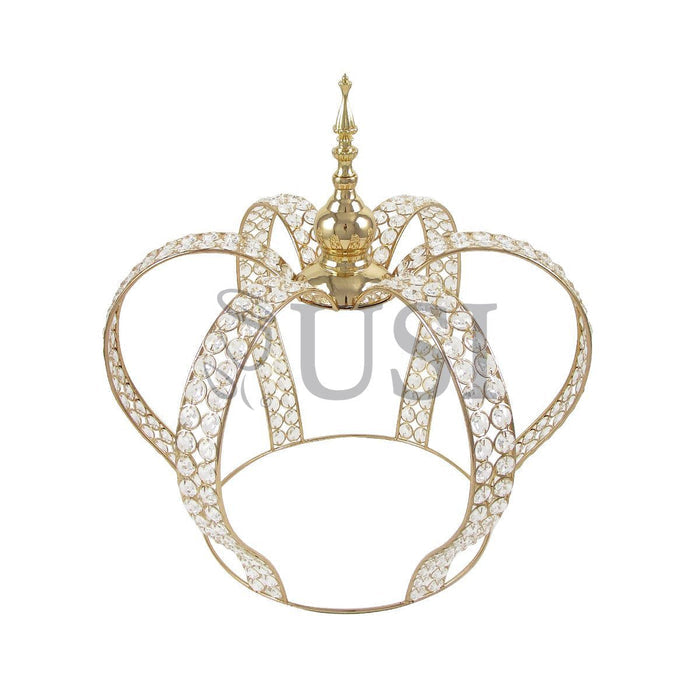Crystal Bead Crown Grand Centerpiece, 17.75in, Gold