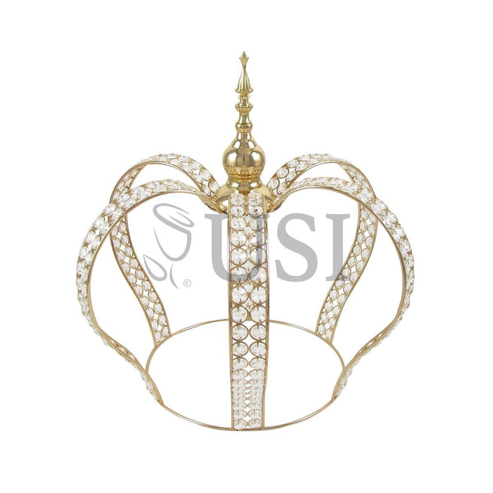 Crystal Bead Crown Grand Centerpiece, 17.75in, Gold