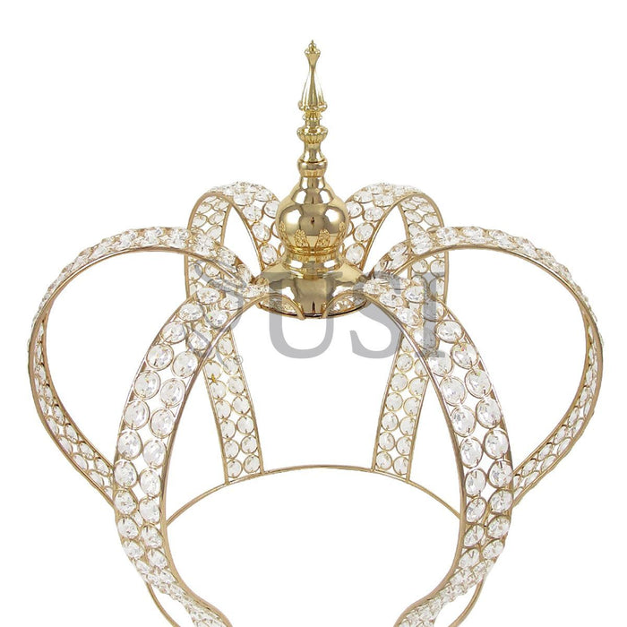Crystal Bead Crown Grand Centerpiece, 17.75in, Gold