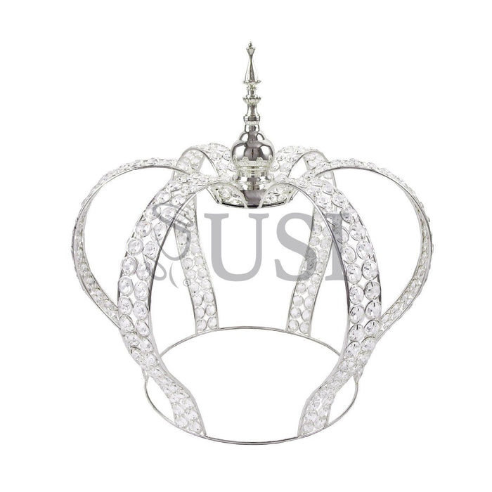 Crystal Bead Crown Grand Centerpiece, 17.75in, Silver