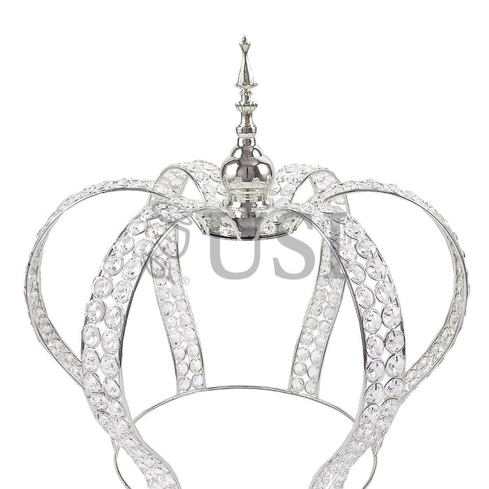 Crystal Bead Crown Grand Centerpiece, 17.75in, Silver