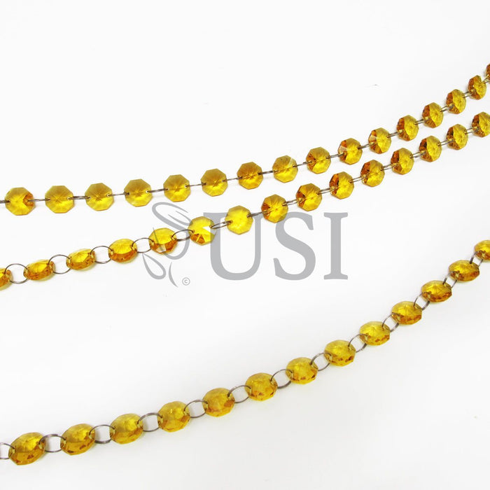 Crystal Bead Garland, 6.6ft, Gold