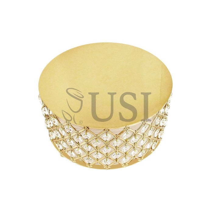 Crystal Bead Lattice Round Cake Stand, 9.75in, Indian Gold (250404 SIL)