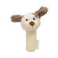 Curly Dog Soft Rattle Whtie & Brown 13cm