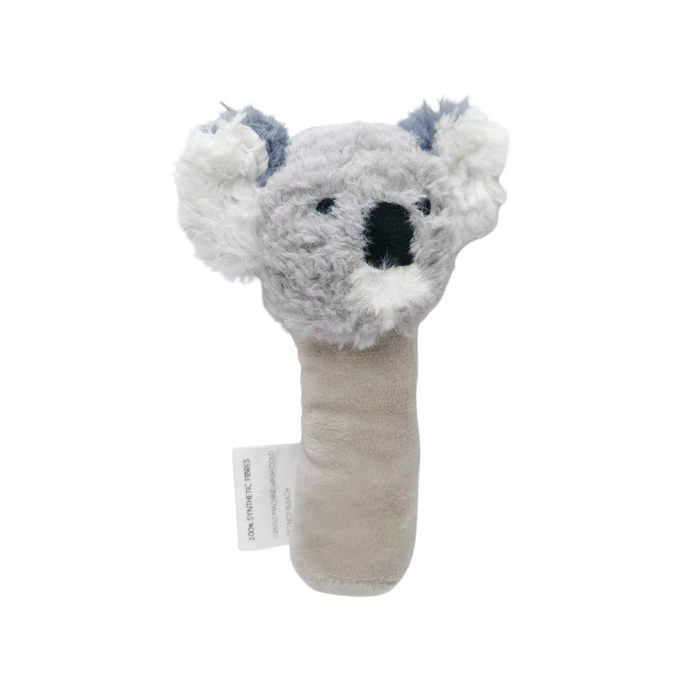 Curly Koala Soft Rattle Grey 13cm